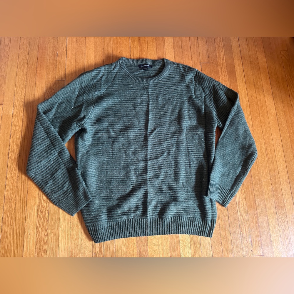 Cedar Wood State (Primark) Marled Deep Green Pullover Ribbed Sweater, Size XXL